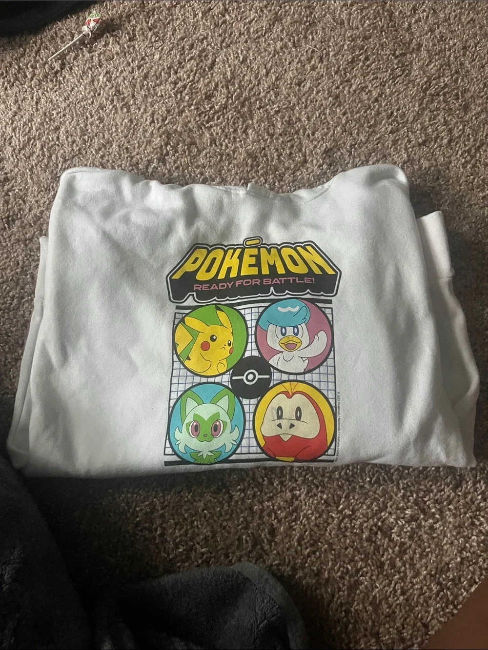 Old Navy White Pokémon Graphic Hoodie with Yellow Logo
